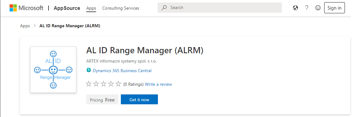 AL ID Range Manager (ALRM) for Business Central is available on Microsoft App Source!